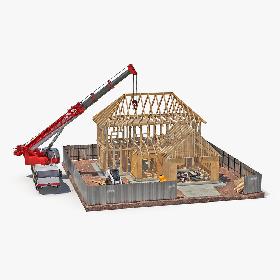 Private House Construction 2 with Equipment 3D model